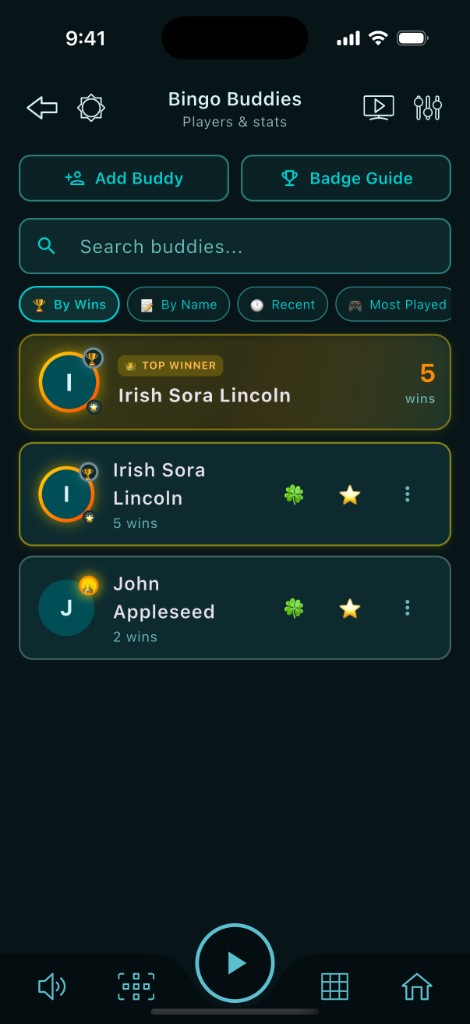 Players, leaderboard & badges