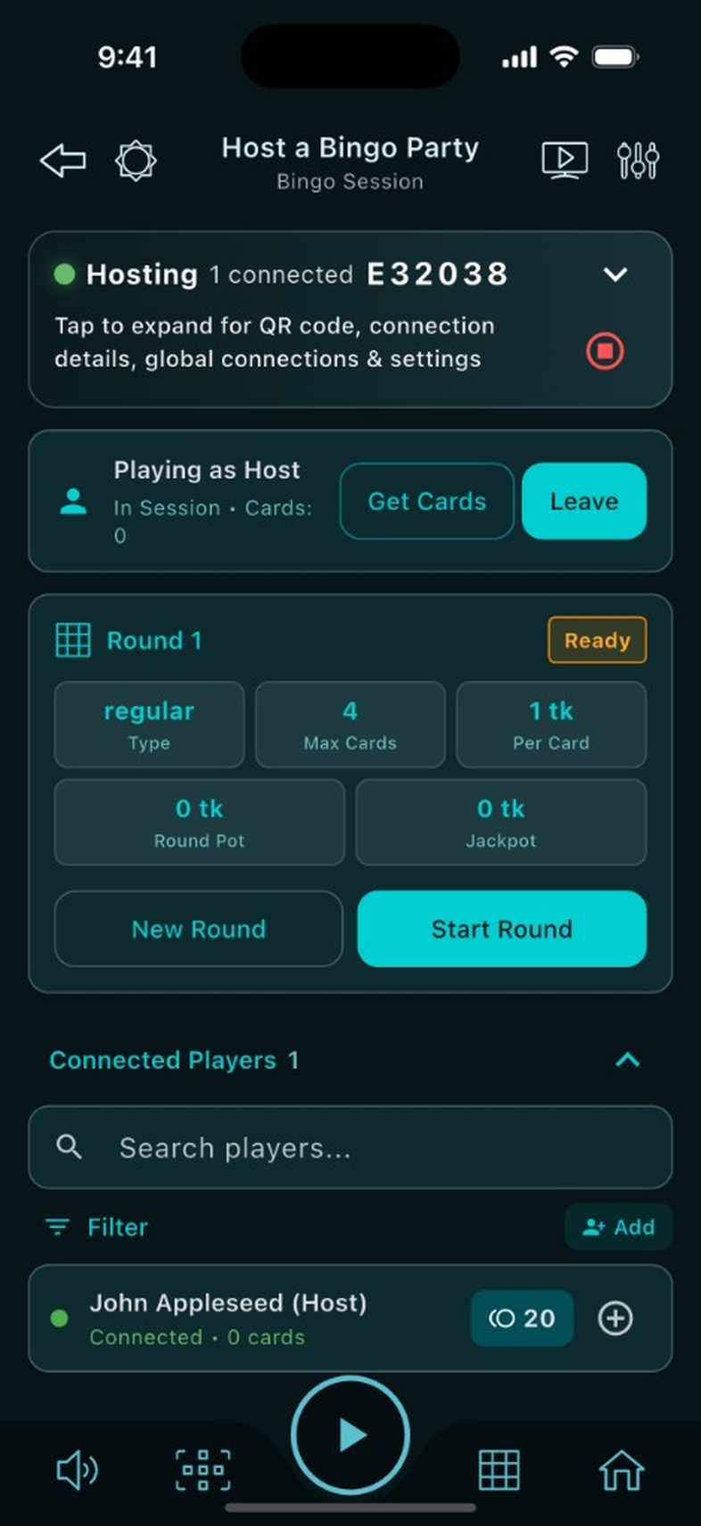 Bingo session in progress
